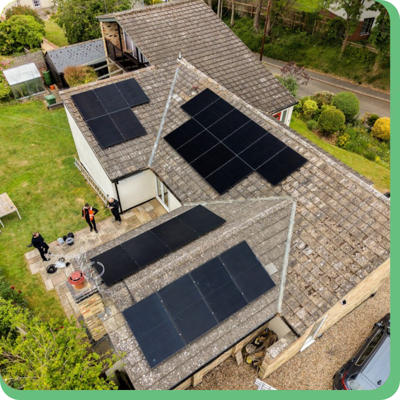 Birds Eye View of Solar Panel Installation